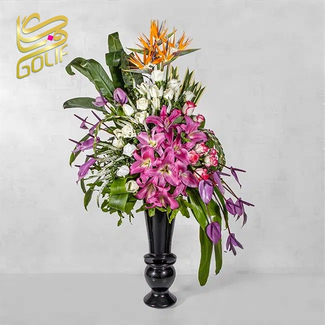 جام گل لاکچری زیبا ارسال رایگان زیبا لاکچری ارسال فوری سریع گل فروشی آنلاین گل فروشی گلیف رز میخک آنترویم لیلیوم ارکیده